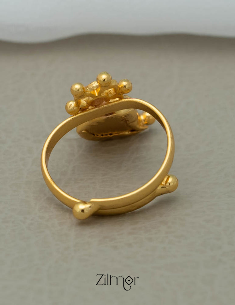 PP101105 - Gold Plated Adjustable Mango Ring 4-Zilmor