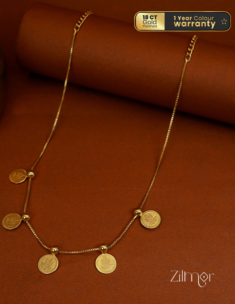 PP1011582-  Gold tone Simple Lakshmi Kaashu Invisible Necklace 1-Zilmor