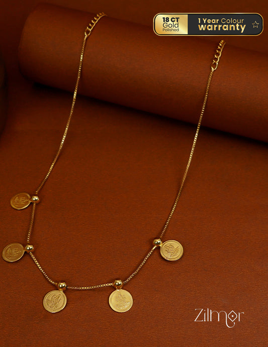 PP1011582-  Gold tone Simple Lakshmi Kaashu Invisible Necklace