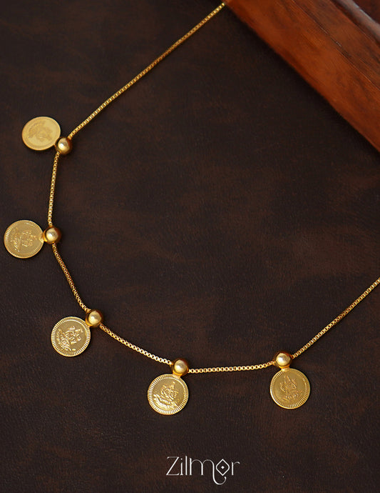 PP1011582-  Gold tone Simple Lakshmi Kaashu Invisible Necklace