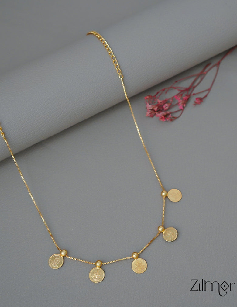 PP1011582-  Gold tone Simple Lakshmi Kaashu Invisible Necklace 3-Zilmor