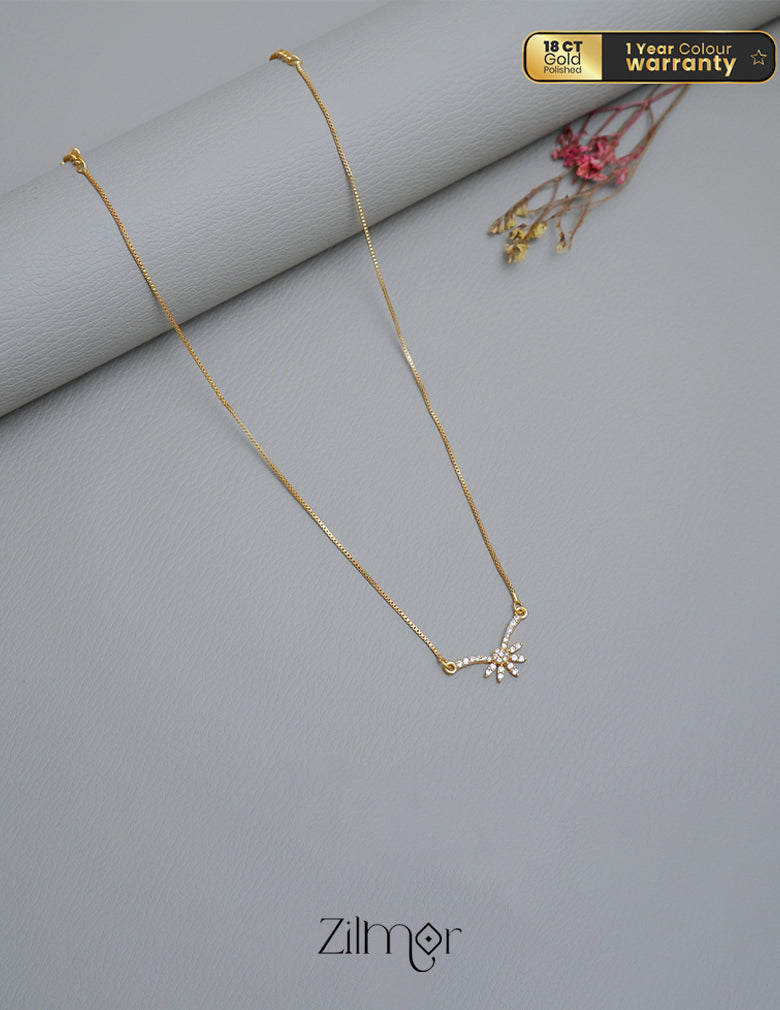 PP1011584 -  Gold Tone AD Stone  Simple Necklace 1-Zilmor