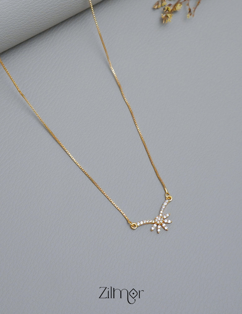 PP1011584 -  Gold Tone AD Stone  Simple Necklace 2-Zilmor