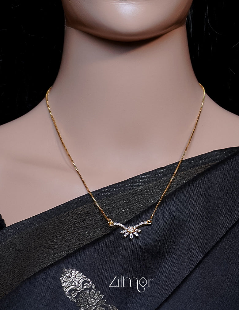 PP1011584 -  Gold Tone AD Stone  Simple Necklace 3-Zilmor