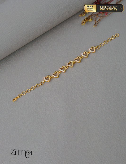 PP1011607- Anti Tarnish Heart Shaped Chain Bracelet