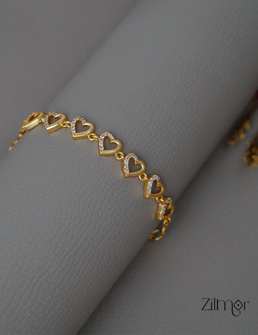 PP1011607- Anti Tarnish Heart Shaped Chain Bracelet