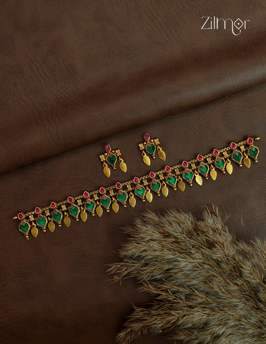 Palakka Elakathali Antique Choker Set | Kerala Traditional Jewellery  | NV1012716
