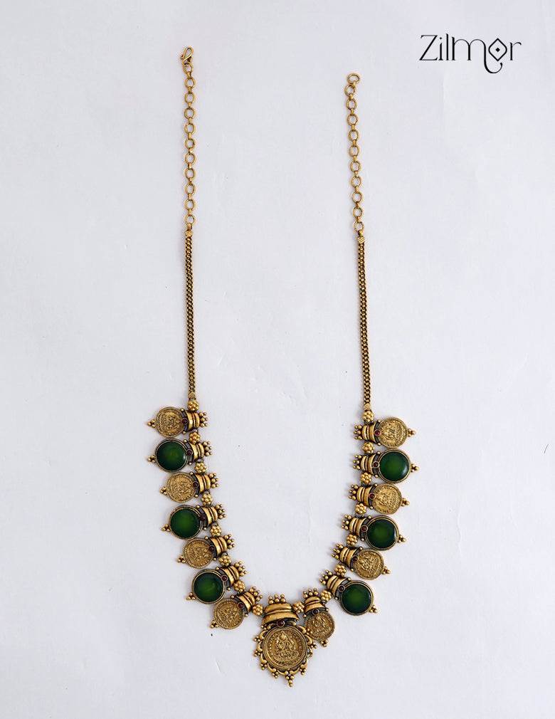 Palakka Kaashu Lakshmi Antique Gold Necklace – ZS1012554