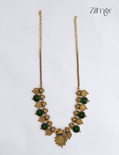 Palakka Kaashu Lakshmi Antique Gold Necklace – ZS1012554