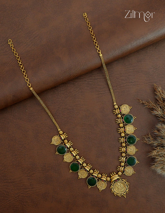 Palakka Kaashu Lakshmi Antique Gold Necklace – ZS1012554