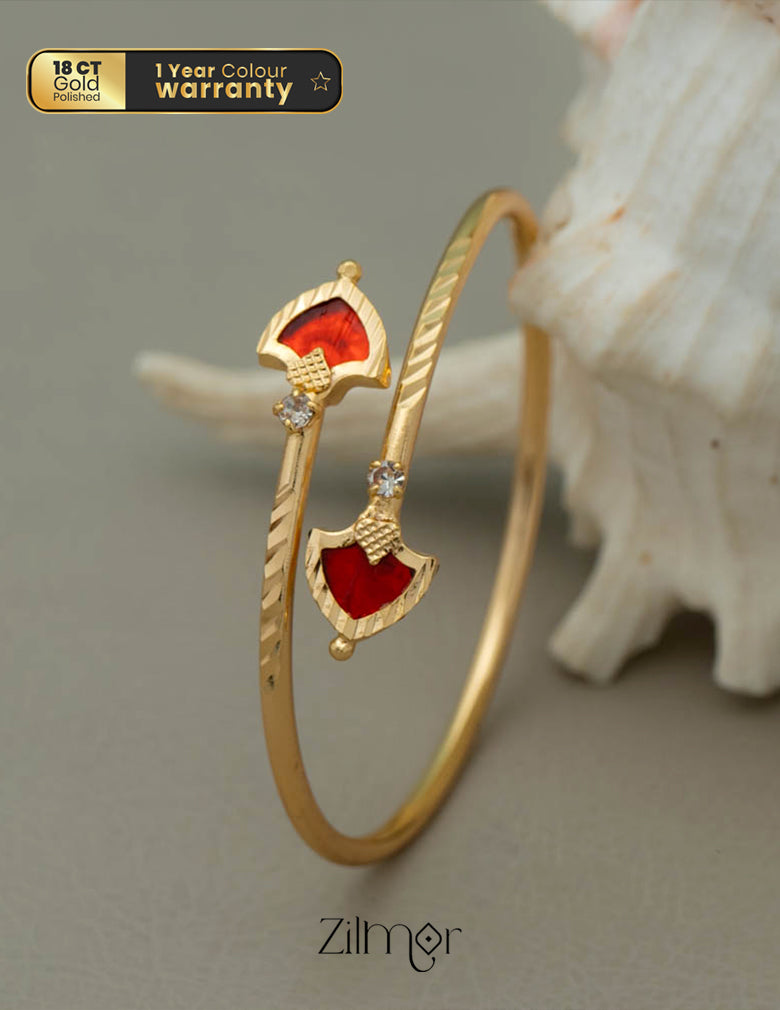 KY1011757- Gold tone Lakshmi coin &Palakka Kada Bangle Combo (color option) 7-Zilmor