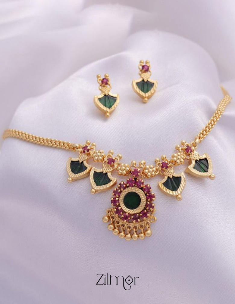 Palakka Necklace Earrings Set 1-Zilmor