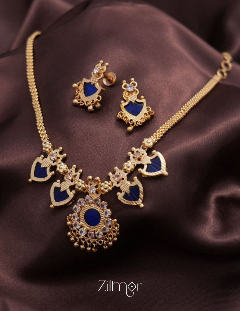 Palakka Necklace Earrings Set 4-Zilmor