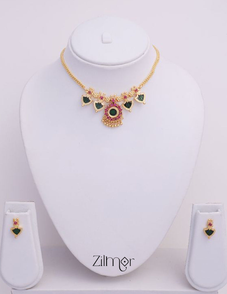 Palakka Necklace Earrings Set 5-Zilmor