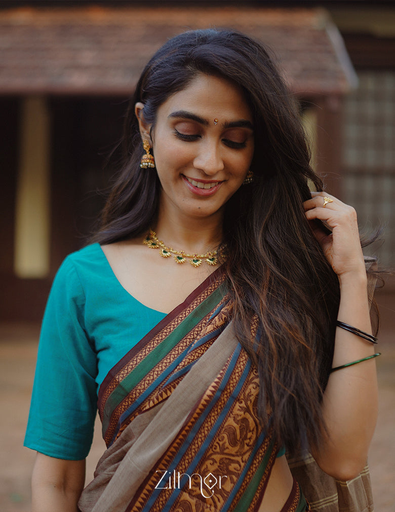 Palakka Short Haram Necklace with Earrings 4-Zilmor