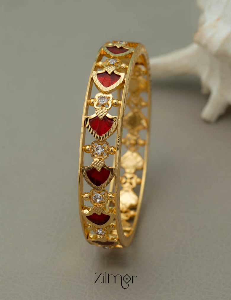 Gold Plated Palakka statement Bangle (color option) 4-Zilmor