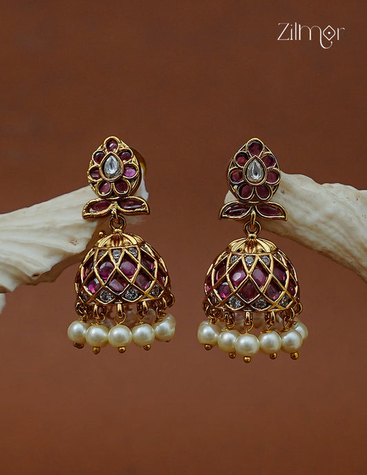 Pearl Hanging Jhumka Earrings - AF1012867