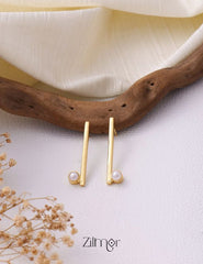 Pearl Bar Stud Earrings - AS100852 1-Zilmor