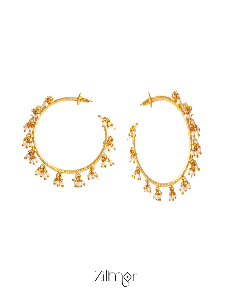 Pearl Clustering Hoops Earrings - AS100427 3-Zilmor