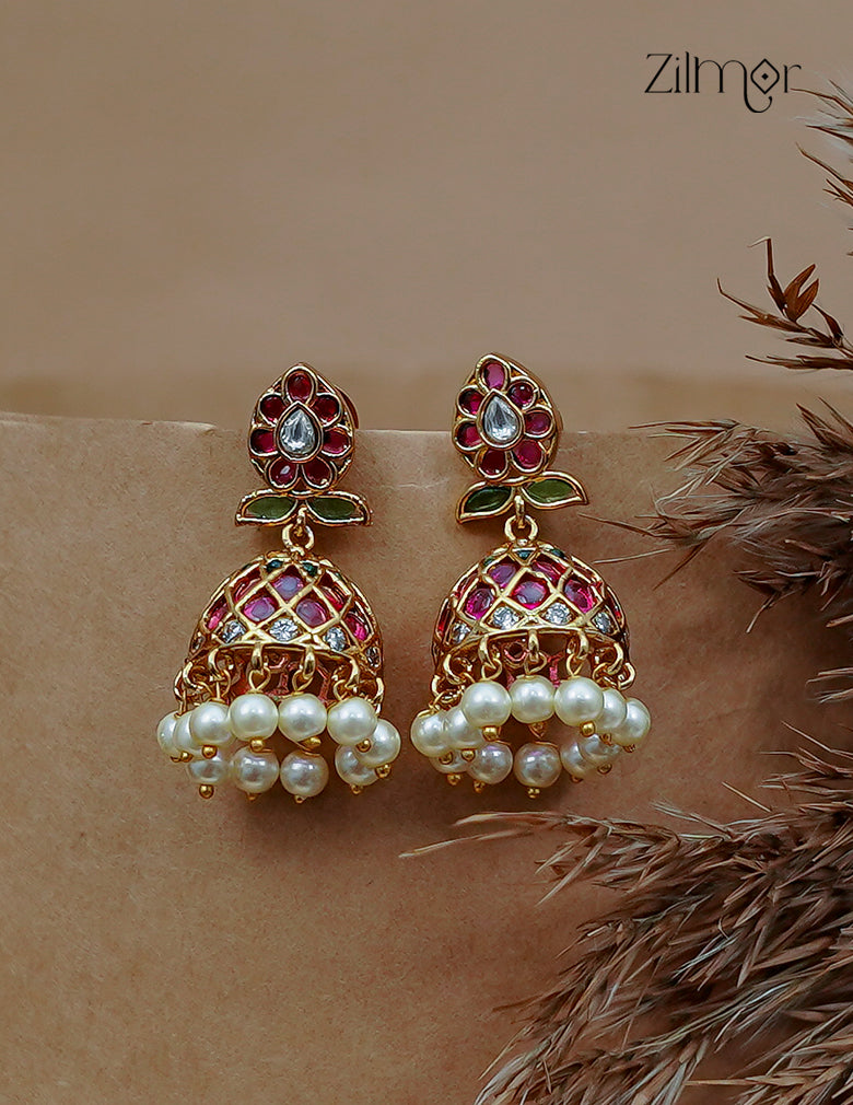 Pearl Hanging Jhumka Earrings - AF1012867