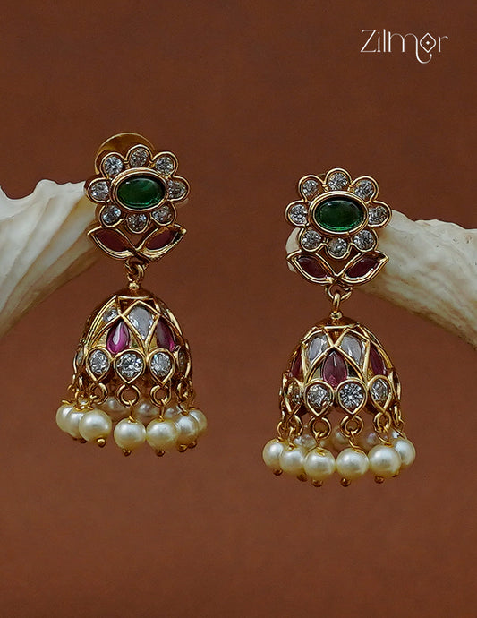 Pearl Hanging Jhumka Earrings - AF1012870
