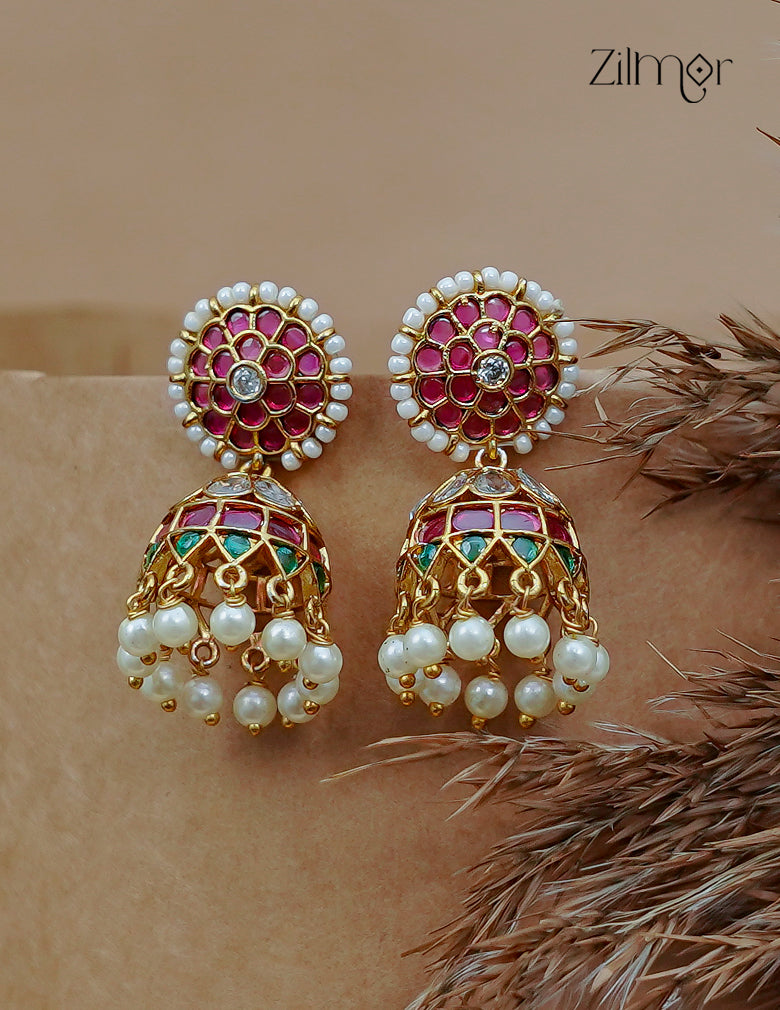 Pearl Hanging Jhumka Earrings - AF1012872