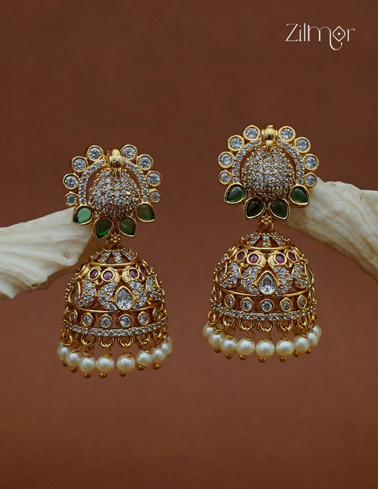 Pearl Hanging Jhumka Earrings - AF1012873