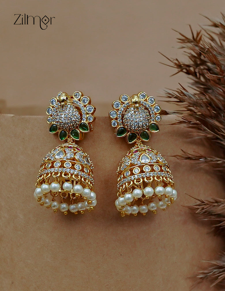 Pearl Hanging Jhumka Earrings - AF1012873