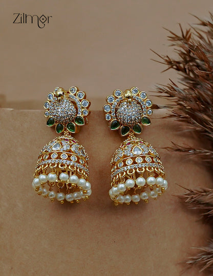 Pearl Hanging Jhumka Earrings - AF1012873