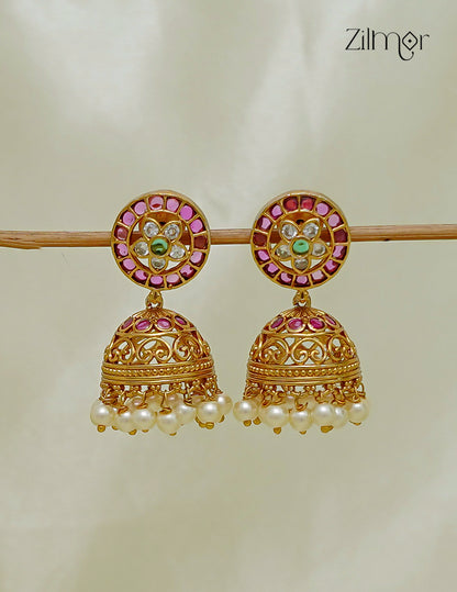 Pearl Hanging Jhumka Earrings - SC1012769