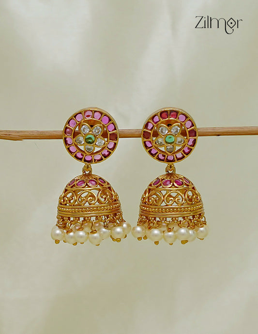 Pearl Hanging Jhumka Earrings - SC1012769