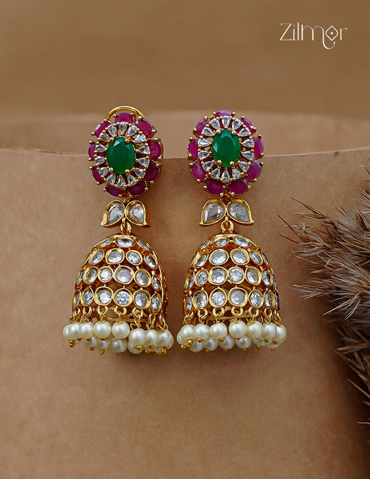 Pearl Hanging Jhumka Earrings - SC1012770