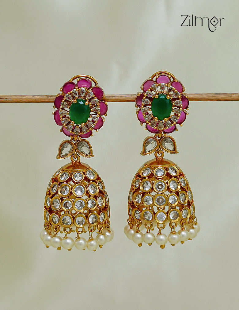 Pearl Hanging Jhumka Earrings - SC1012770