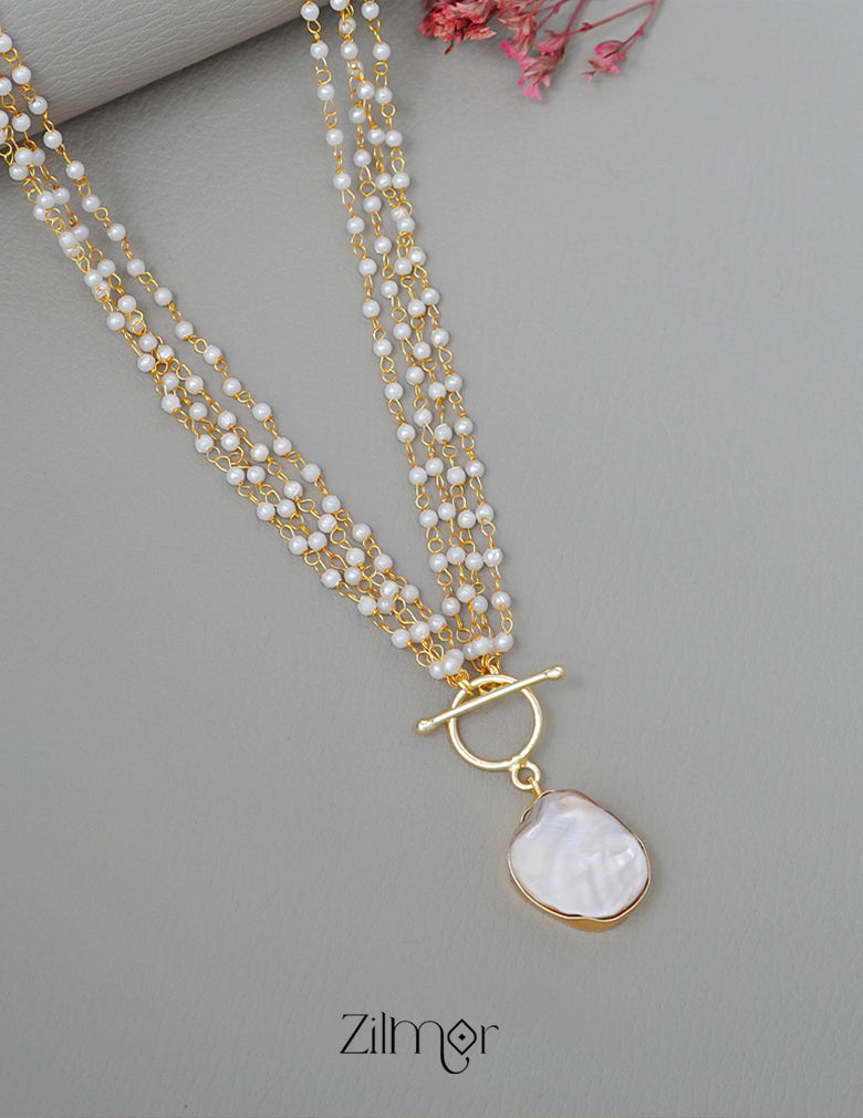 Pearl Layer Long Necklace - AS100428 4-Zilmor
