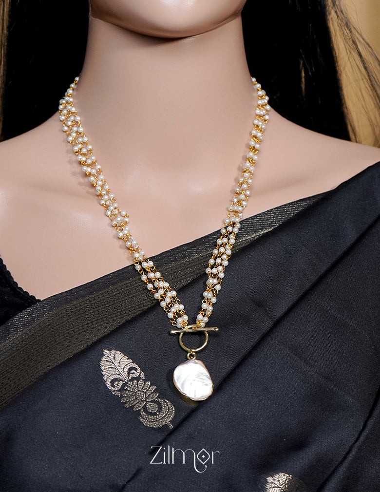 Pearl Layer Long Necklace - AS100428