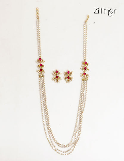 Pearl Layer Necklace & Earring Set - ZV1012399