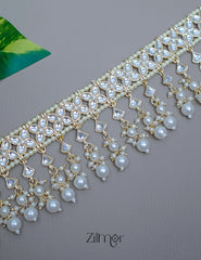 Pearl drop Kundan Choker Necklace Set - FS100866 2-Zilmor