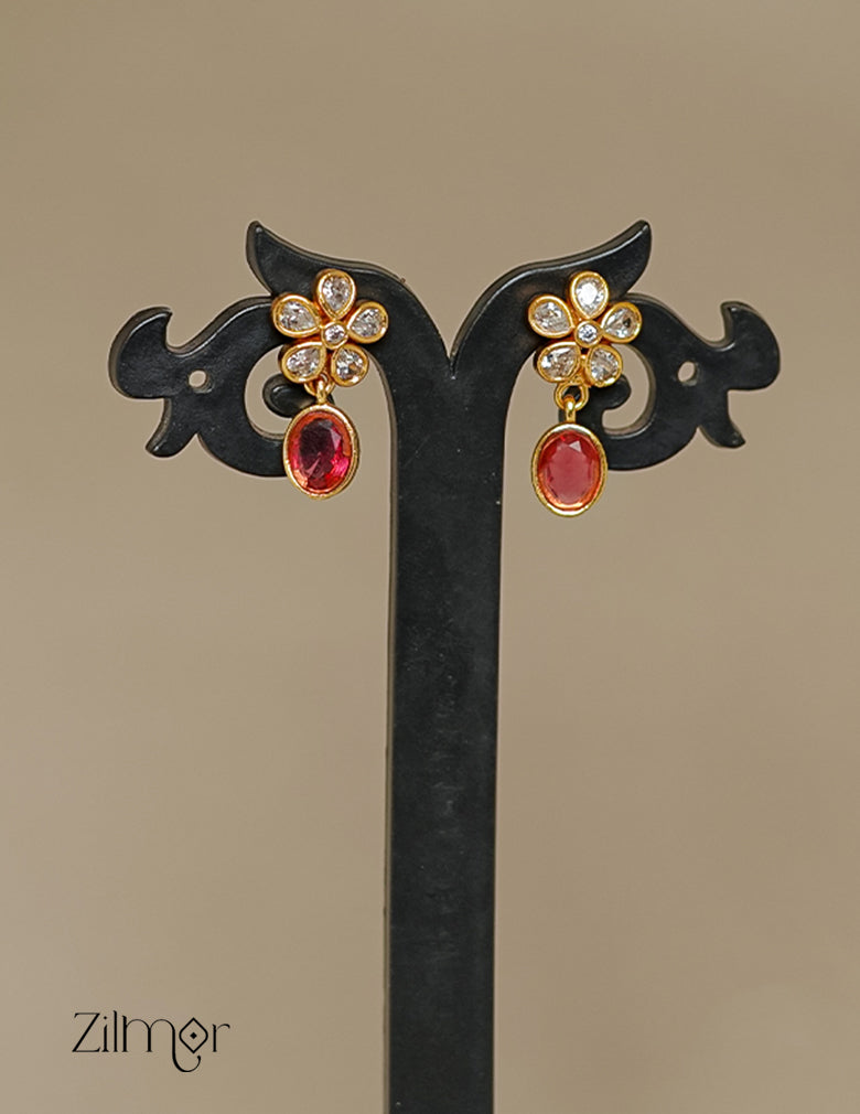 SN1011361 - Premium Antique AD Stone Layer Necklace with Earrings 9-Zilmor