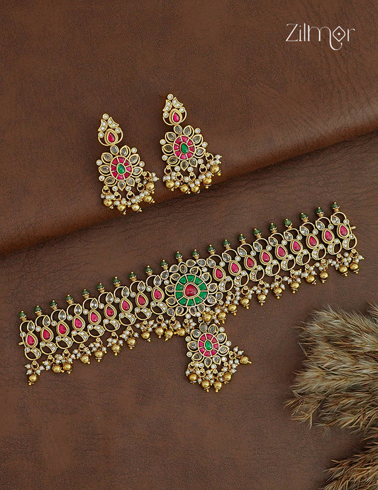 Premium Antique Kemp Choker Necklace & Earring Set - ZL1012392