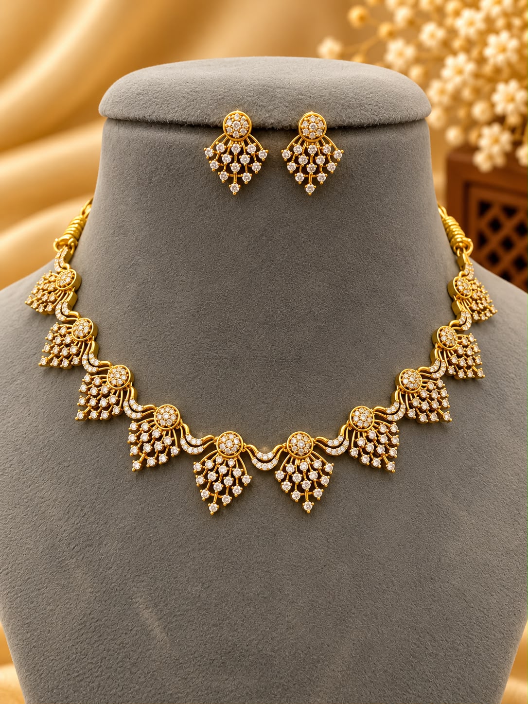 Premium Antique Necklace Set with Matching Earrings  - AF1013084