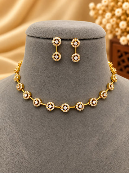 Premium Antique Necklace Set with Matching Earrings - AF1013085