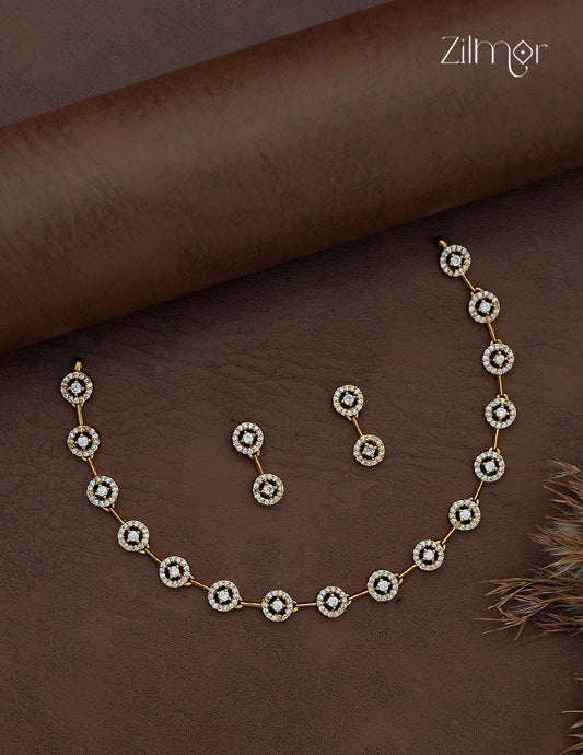 Premium Antique Necklace Set with Matching Earrings - AF1013085