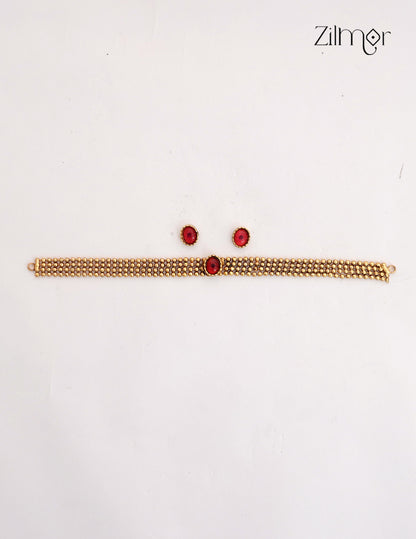 Premium Antique Necklace Set with Matching Earrings - NV1012810