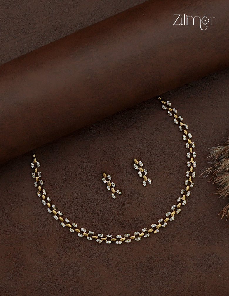 Premium Antique Necklace Set with Matching Earrings - SC1012761