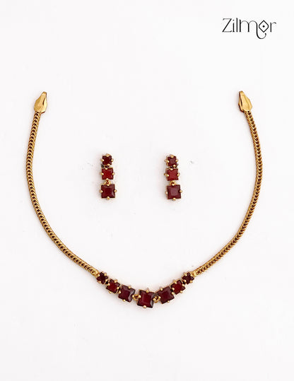 Antique Necklace Set with Matching Earrings - SC1012766