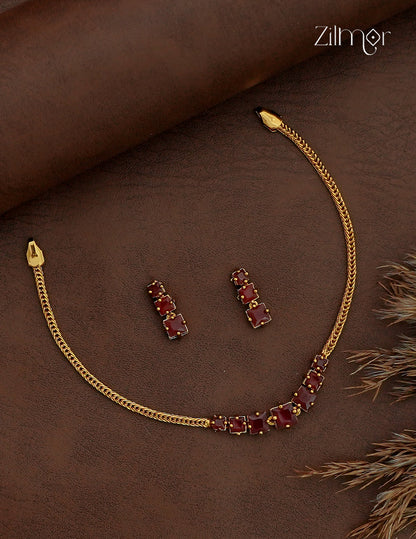 Antique Necklace Set with Matching Earrings - SC1012766