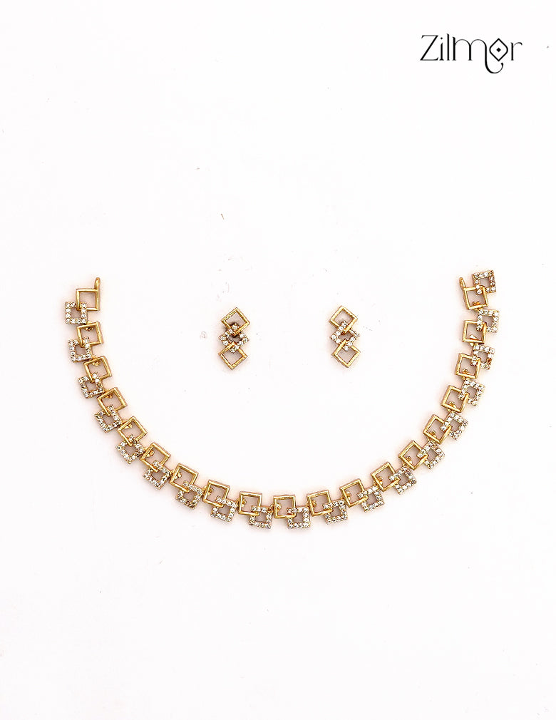 Premium Antique Necklace Set with Matching Earrings - SC1012786