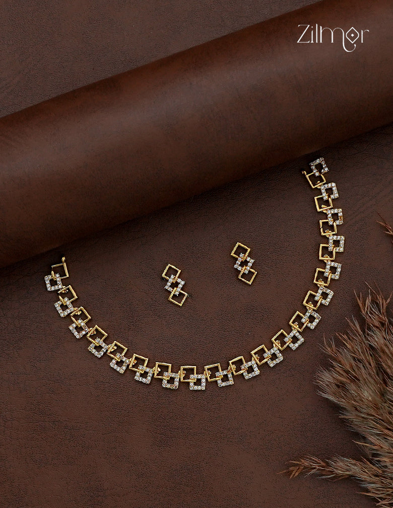 Premium Antique Necklace Set with Matching Earrings - SC1012786