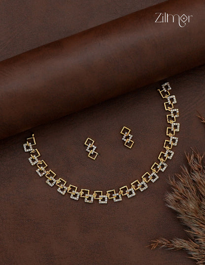 Premium Antique Necklace Set with Matching Earrings - SC1012786