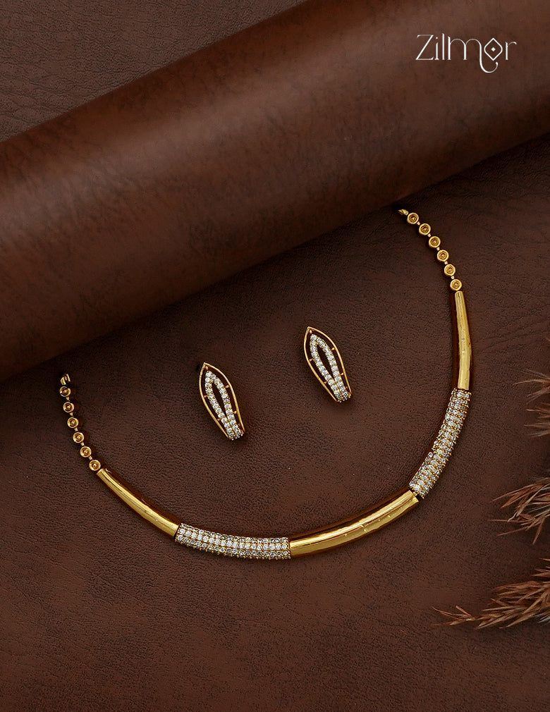 Premium Antique Necklace Set with Matching Earrings - SC1012852